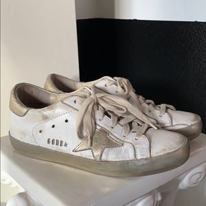 Golden Goose White Gold Superstar Sneaker